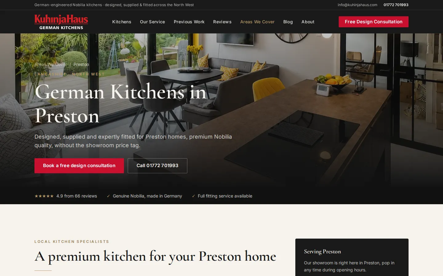 The KuhinjaHaus page for German kitchens in Preston